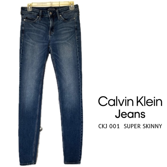 Calvin Klein Jeans 001 Super Skinny Mid Rise Jeans Med Wash Size 6 - Picture 1 of 15